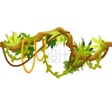 树枝枝头上缠绕的藤蔓植物装饰5480537矢量图片免抠素材