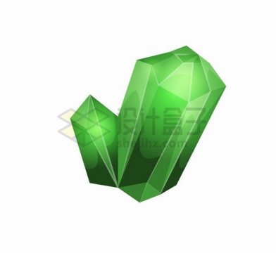 绿色的卡通水晶游戏宝石道具png图片免抠矢量素材