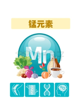 富含微量元素锰元素的食物及其对身体健康的作用配图1649023矢量图片免抠素材