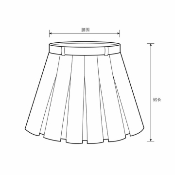腰围裙长等裙子短裙尺码测量示意图553522AI矢量图片素材
