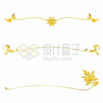 Three types of gold leaf decorative segmentation lines 3418197 vector picture free material