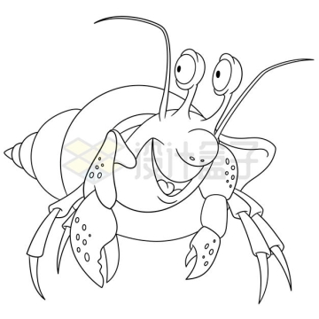 一只可爱的寄居蟹海洋动物简笔画4701410矢量图片免抠素材