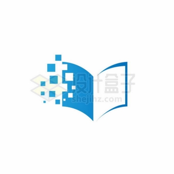 打开的蓝色书本图案创意教育培训机构标志logo设计6024633矢量图片免抠素材