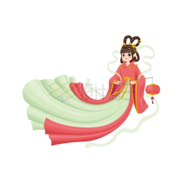 中秋节打灯笼的卡通嫦娥仙女古装少女2301772矢量图片免抠素材