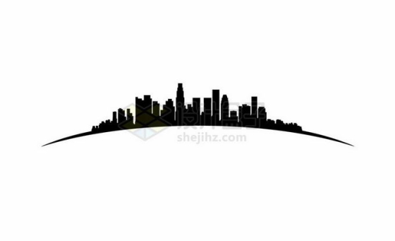 弧形城市天际线地平线高楼大厦建筑群剪影6544077矢量图片免抠素材