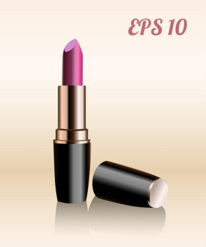  Realistic female cosmetics lipstick picture scratch free vector