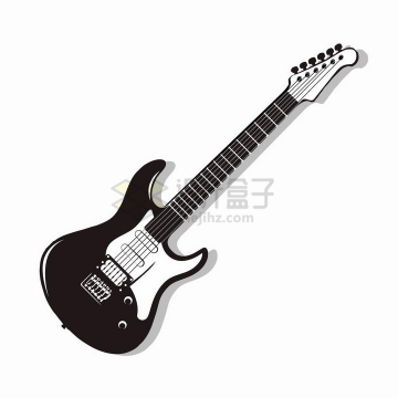 黑白色的吉他音乐乐器png图片免抠矢量素材