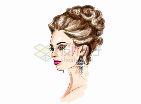  Beautiful beauty makeup hairdressing color illustration png picture material