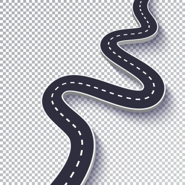简约弯曲的立体公路道路步骤图时间轴图片免抠矢量图