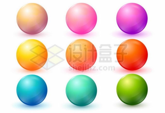 9款彩色水晶小球圆球2306862矢量图片免抠素材