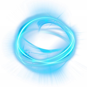绚丽的蓝色科技风格光芒光晕光圈发光抽象光球效果6484932免抠图片素材
