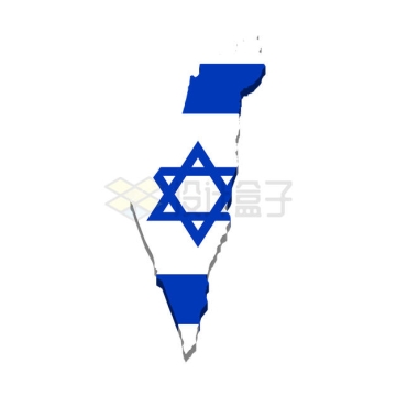 以色列国旗覆盖的以色列和巴勒斯坦地图9992770矢量图片免抠素材