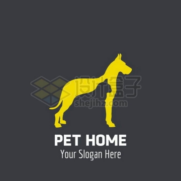 狗狗和猫咪重影创意宠物logo标志设计4434445矢量图片免抠素材