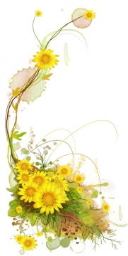  Sunflowers in full bloom, flowers, vines, decorative pictures, free of cutting materials