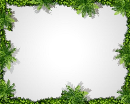 茂密的绿色树林组成的边框图片免抠素材