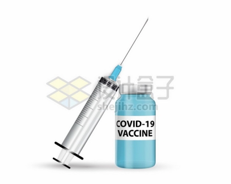 逼真的针筒和新型冠状病毒肺炎疫苗西林瓶医疗用品181856png矢量图片素材