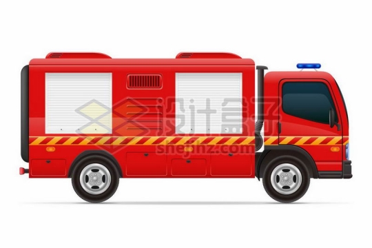 红色的消防车侧面图7259167矢量图片免费下载