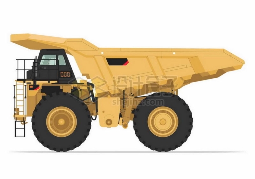 黄色的大型矿车侧面图7189993矢量图片免抠素材