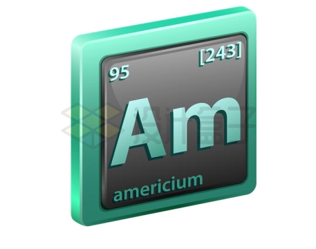 镅元素（Am）具有原子序数和原子质量的化学符号3715003矢量图片免抠素材