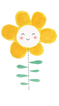 一朵可爱的手绘卡通向日葵图片免抠素材
