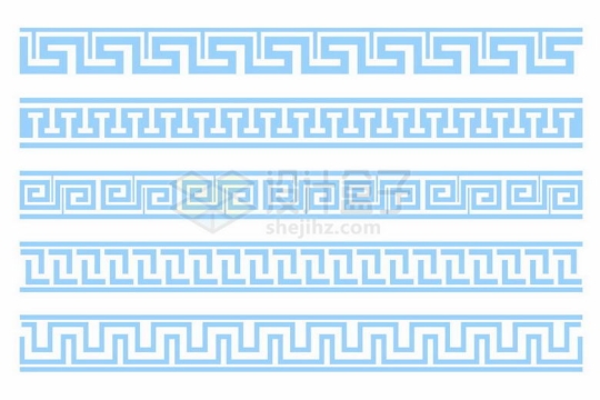  5 types of retro Chinese character pattern border 9160059 vector picture free cutting materials
