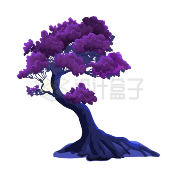 紫色树冠的大树4369987矢量图片免抠素材