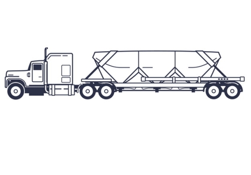 装满货物的线条平板拖车大型卡车侧视图967786png图片素材