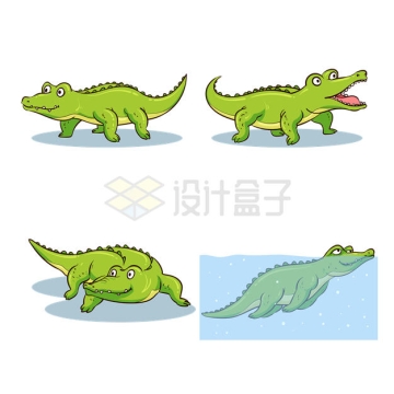 四款可爱的卡通鳄鱼5188131矢量图片免抠素材