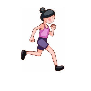 跑步的卡通女孩573566png免抠图片素材