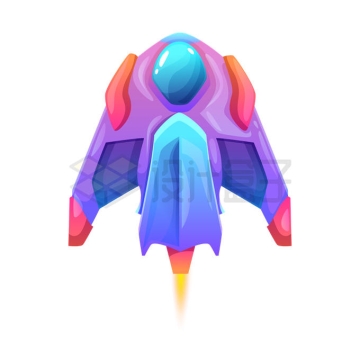 一架蓝紫色卡通外星战机未来科幻风格小飞机6913639矢量图片免抠素材