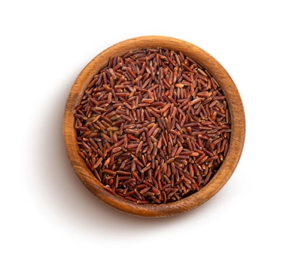 俯视视角木头碗中的红米粗粮9700177PSD免抠图片素材