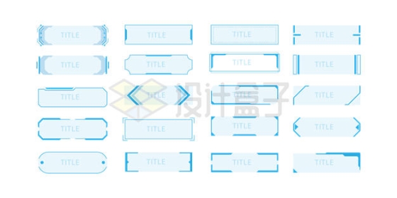 20款蓝色科技科幻风格标题框文本框5720064矢量图片免抠素材