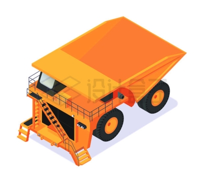 2.5D风格橙色的重型卡车矿车2163693矢量图片免抠素材