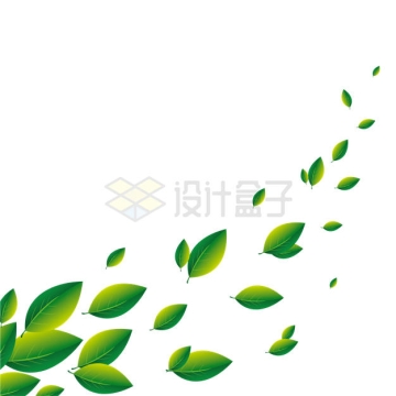 空中飘舞的绿叶树叶装饰3301933矢量图片免抠素材