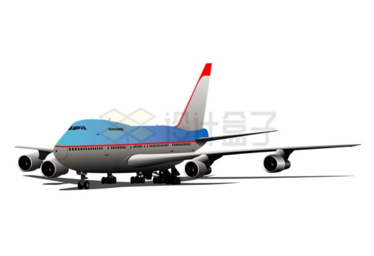 停机坪上的一架波音747大型客机飞机1477303矢量图片免抠素材