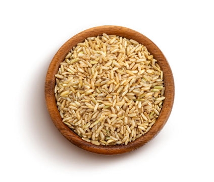 俯视视角木头碗中的糙米粗粮8173407PSD免抠图片素材