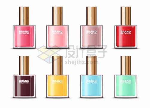  8 bottles of candy colored nail polish png picture material