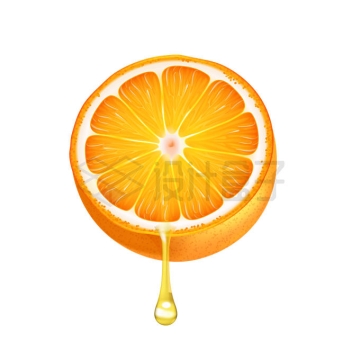 切开的橙子流出一滴橙汁果汁7183839矢量图片免抠素材