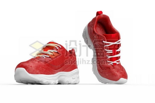 3D立体风格红色的运动鞋跑步鞋3778966PSD图片免抠素材