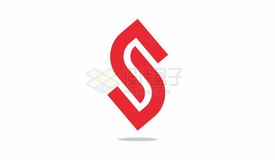 创意红色粗线条大写字母S标志logo设计9283001矢量图片免抠素材