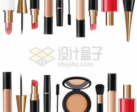  Powder, lipstick, mascara, makeup brush, eye shadow, concealer, nail polish, eyeliner, and other cosmetics, cosmetics, cosmetics, cosmetics, cosmetics, decoration, png picture materials