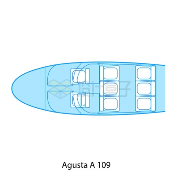 一款小型客机座位分布结构示意图4895122矢量图片免抠素材