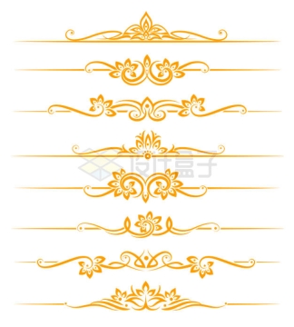  8 types of golden yellow complex pattern parting line decoration 9645442 vector picture cut free materials