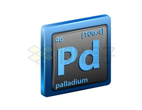 钯元素（Pd）具有原子序数和原子质量的化学符号1954345矢量图片免抠素材
