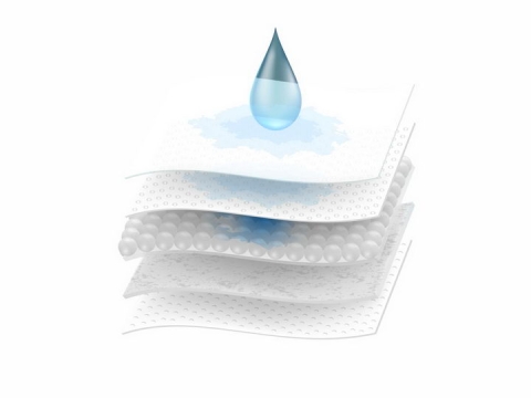 显微镜下卫生巾尿布床垫海绵纤维编织物五层吸水透风效果png图片免抠矢量素材
