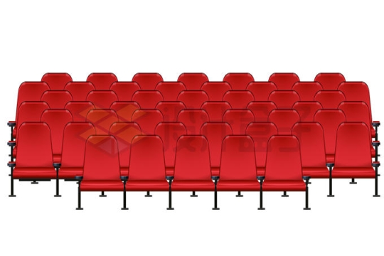 电影院整齐的红色座椅4351068矢量图片免抠素材
