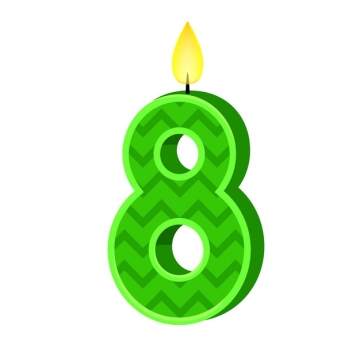 八周岁生日快乐生日蜡烛数字蜡烛270306免抠图片素材