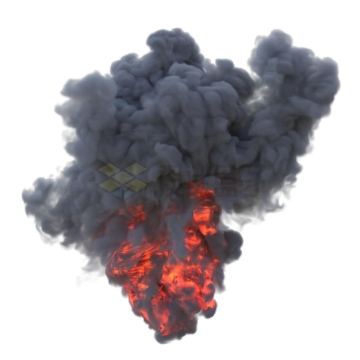 燃烧的深红色火焰和滚滚浓烟效果9893445PSD免抠图片素材
