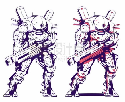 手绘插画风格科幻风格的未来战士7094502矢量图片免抠素材免费下载