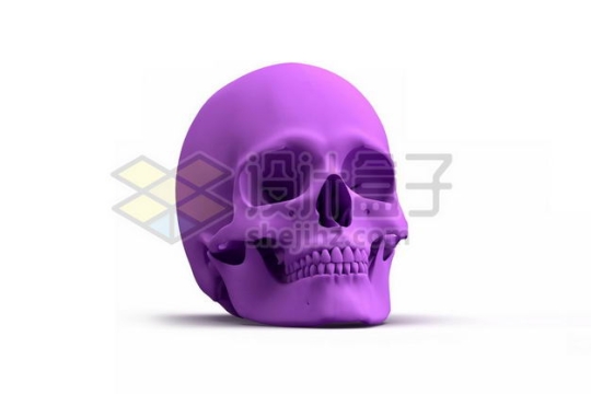 3D立体风格紫色的骷髅头1010951PSD图片免抠素材